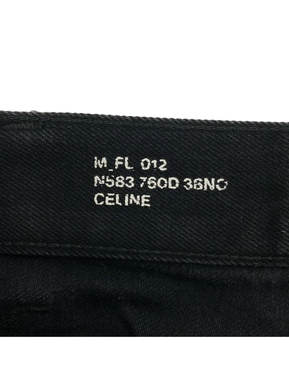 Celine Dylan Cutoff Boots Cut Denim Pants Black